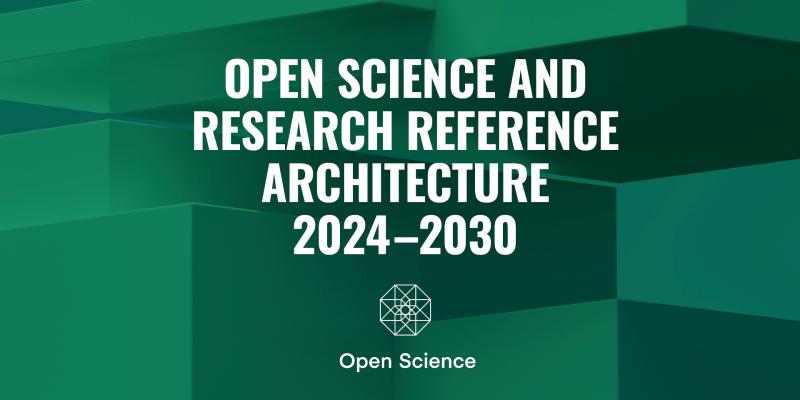 Text: Open Science and Research Reference Architecture on a green background.