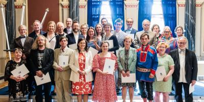 Recipients of the State Award for 2026 with Minister of Science and Culture Mari-Leena Talvitie.