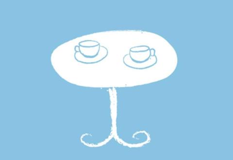 Kuvituskuvassa pyöreä pöytä, jolla vierekkäin kaksi kahvikuppia. 